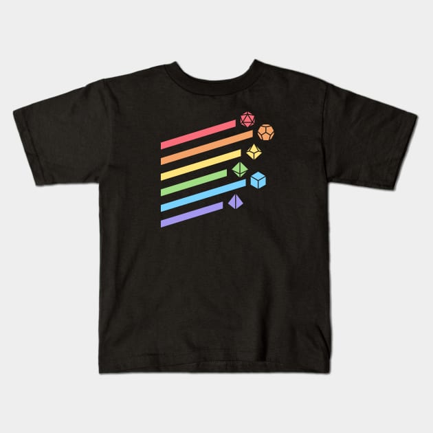 Retro Minimalist RPG Dice Rainbow Kids T-Shirt by OfficialTeeDreams